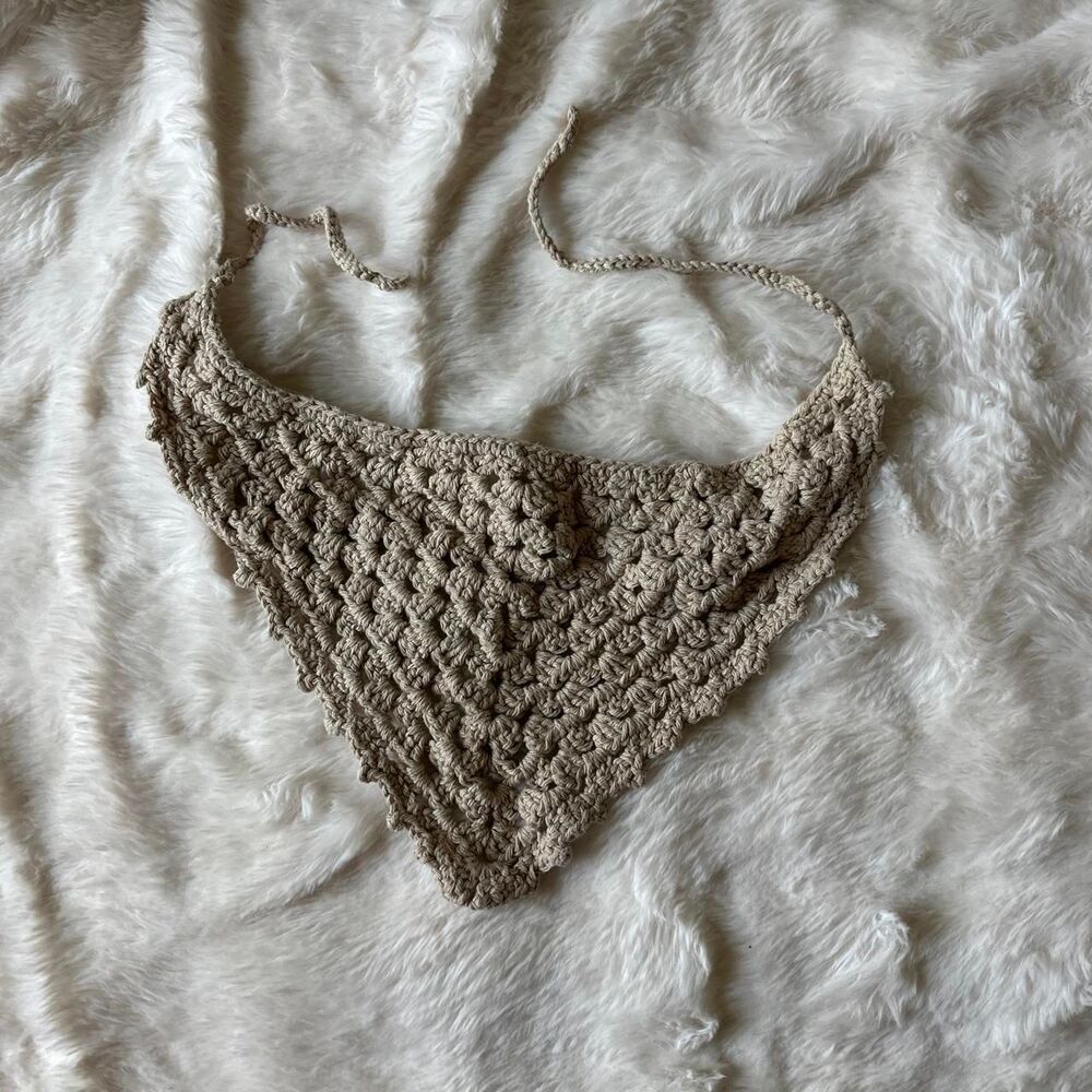 Unbranded Women's Cream and Tan Hair bandana